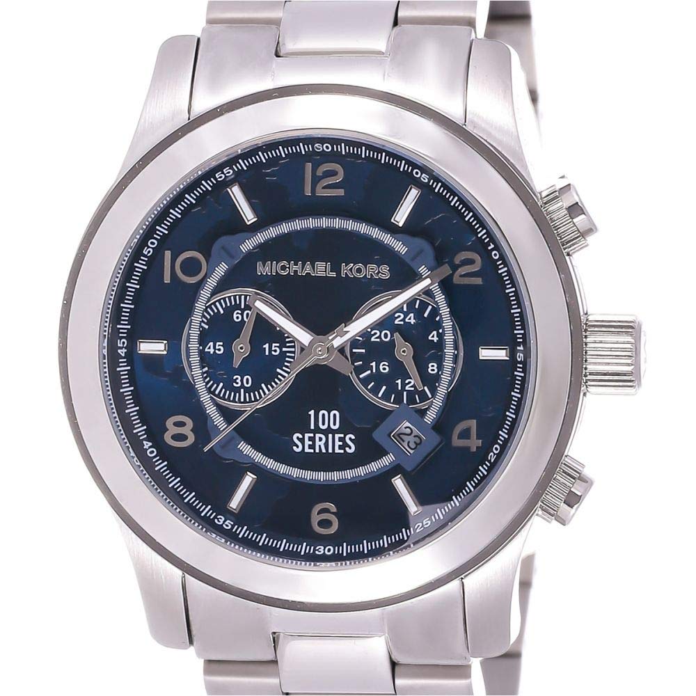 Michael Kors Stop Hunger Chronograph Blue Dial Silver Steel Strap Watch for Men - MK8314 Buy Now By Michael Kors