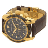 Versace V-Ray Chronograph Quartz Black Dial Brown Leather Strap Watch For Men - VEDB00318 Buy Now By Versace