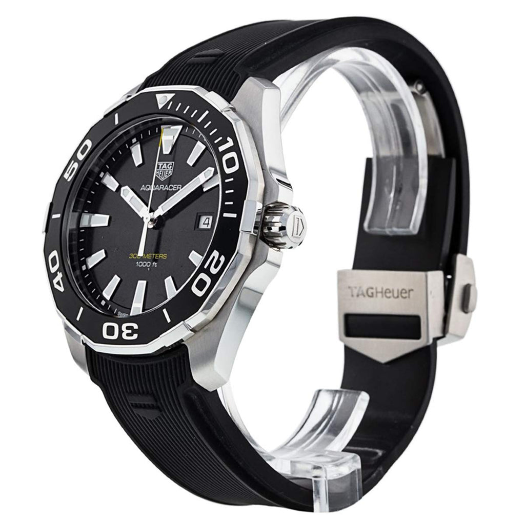 Tag Heuer Aquaracer Black Dial Black Rubber Strap Watch for Men - WAY111A.FT6151 Buy Now By Tag Heuer