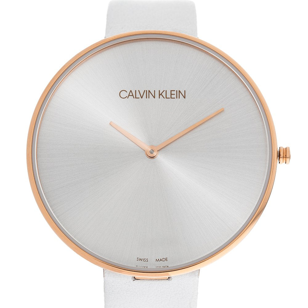 Calvin Klein Full Moon White Dial White Leather Strap Watch for Women - K8Y236L6 Buy Now By Calvin Klein