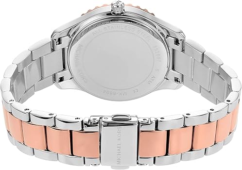 Michael Kors Layton Three Hand Pink Dial Two Tone Steel Strap Watch For Women - MK6894 Buy Now By Michael Kors