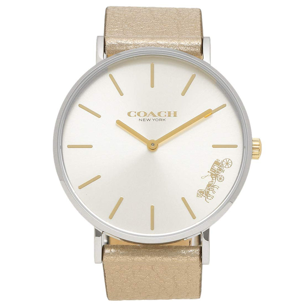 Coach Perry White Dial Beige Leather Strap Watch for Women - 14503157 Buy Now By Coach