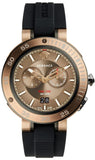 Versace V Extreme Chronograph Brown Tone Dial Black Rubber Strap Watch for Men - VCN030017 Buy Now By Versace