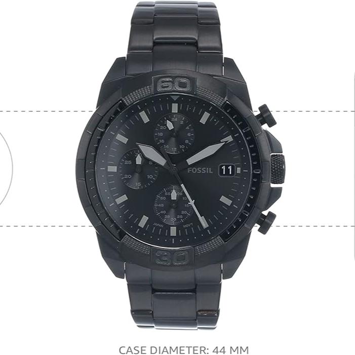 Fossil Bronson Chronograph Black Dial Black Steel Strap Watch for Men - FS5853 Buy Now By Fossil