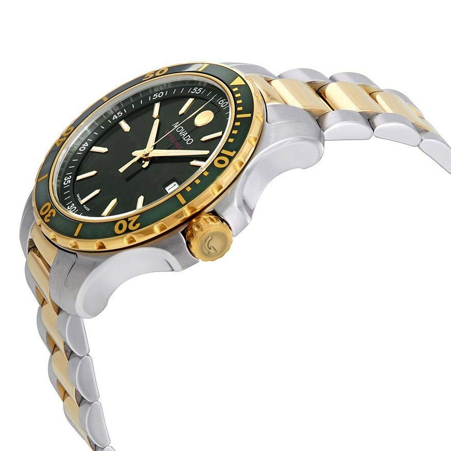 Movado Series 800 Green Dial Two Tone Steel Strap Watch for Men - 2600147 Buy Now By Movado