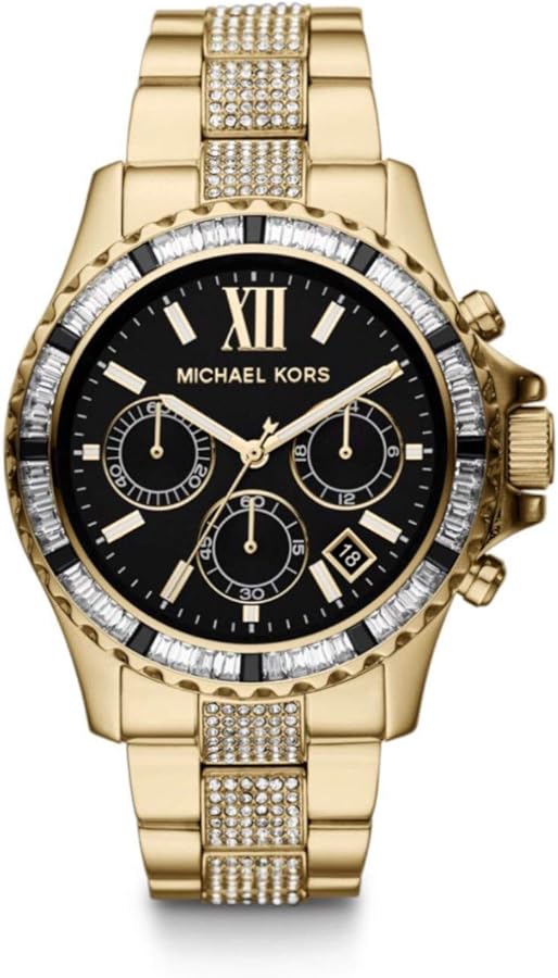 Michael Kors Everest Chronograph Black Dial Gold Steel Strap Watch For Women - MK5828 Buy Now By Michael Kors