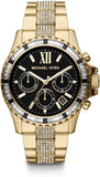 Michael Kors Everest Chronograph Black Dial Gold Steel Strap Watch For Women - MK5828 Buy Now By Michael Kors