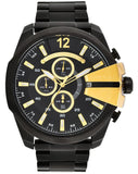 Diesel Mega Chief Chronograph Black Dial Black Steel Strap Watch For Men - DZ4338 Buy Now By Diesel