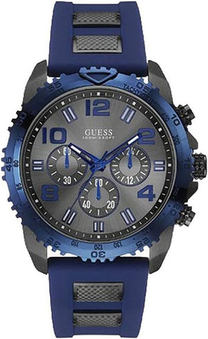 Guess Velocity Blue Dial Blue Rubber Strap Watch for Men - W0599G2 Buy Now By Guess