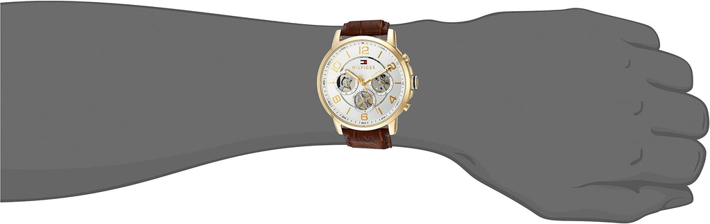 Tommy Hilfiger Keagan Quartz Silver Dial Brown Leather Strap Watch for Men - 1791291 Buy Now By Tommy Hilfiger