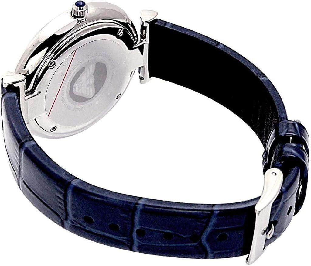 Emporio Armani Gianni T Bar Quartz Blue Dial Blue Leather Strap Watch For Men - AR11300 Buy Now By Emporio Armani