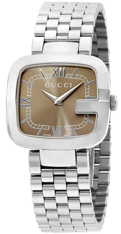 Gucci G-Gucci Brown Dial Silver Steel Strap Watch For Women - YA125413 Buy Now By Gucci