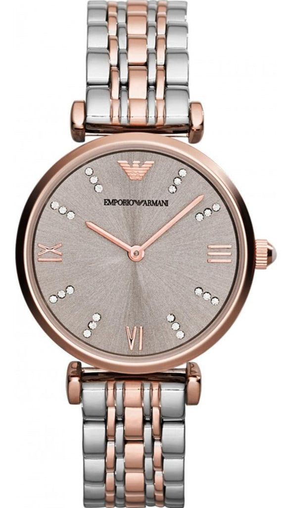 Emporio Armani Gianni T Bar Grey Dial Two Tone Steel Strap Watch For Women - AR1840 Buy Now By Emporio Armani