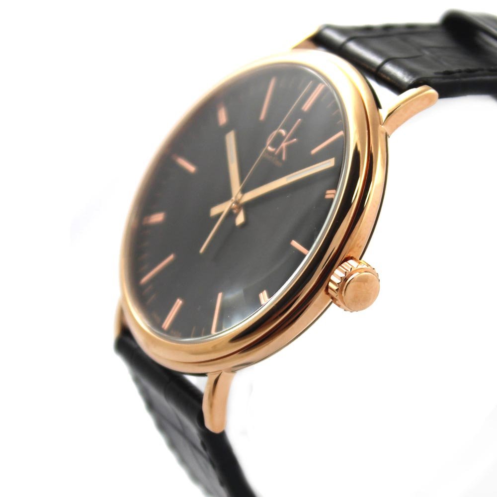 Calvin Klein Surround Black Dial Black Leather Strap Watch for Men - K3W216C1 Buy Now By Calvin Klein