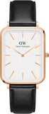 Daniel Wellington Quadro White Dial Black Leather Strap Watch For Women - DW00100450 Buy Now By Daniel Wellington