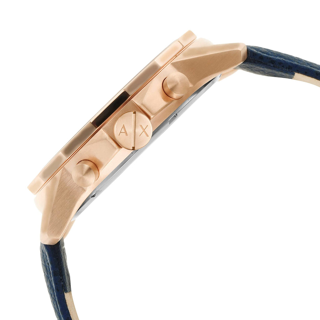 Armani Exchange Banks Chronograph Blue Dial Blue Leather Strap Watch For Men - AX1723 Buy Now By Armani Exchange