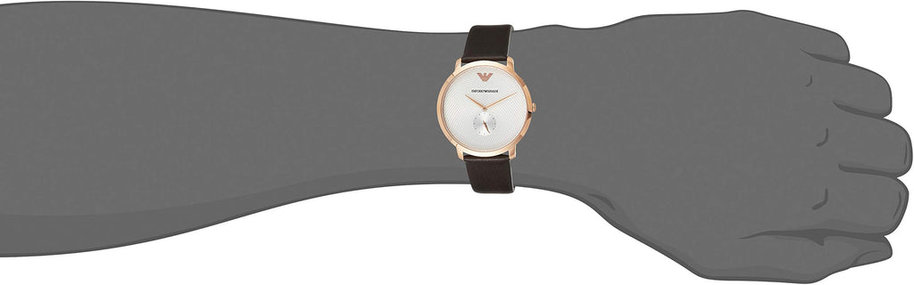 Emporio Armani Modern Slim Analog Silver Dial Brown Leather Strap Watch For Men - AR11163 Buy Now By Emporio Armani