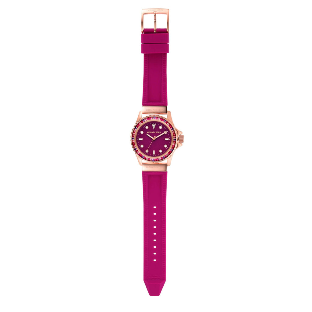 Michael Kors Everest Pave Crystals Pink Dial Pink Rubber Strap Watch for Women - MK7441 Buy Now By Michael Kors