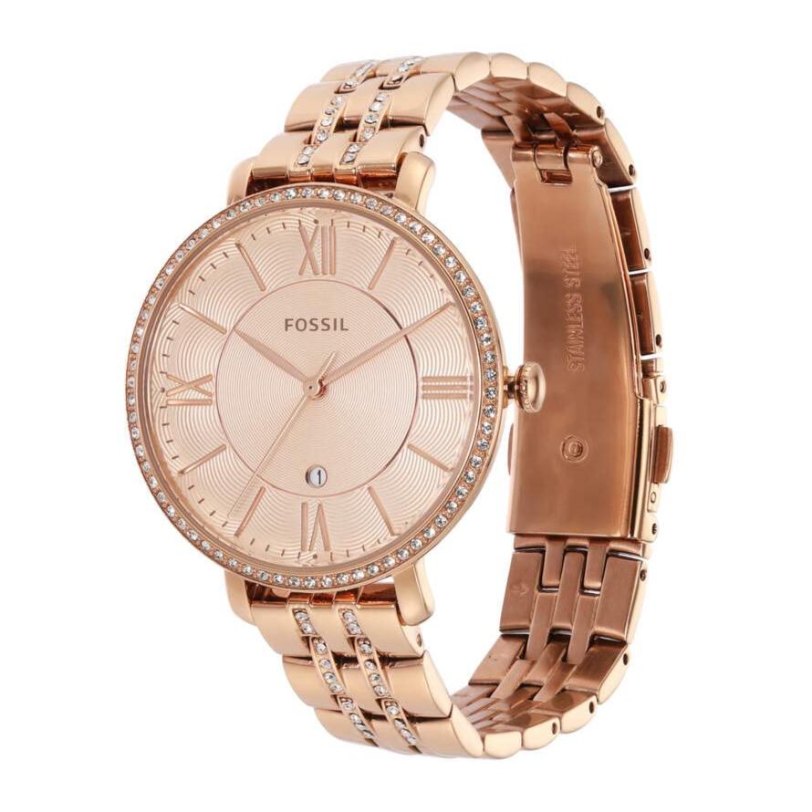 Fossil Jacqueline Rose Gold Dial Rose Gold Steel Strap Watch for Women - ES3546 Buy Now By Fossil