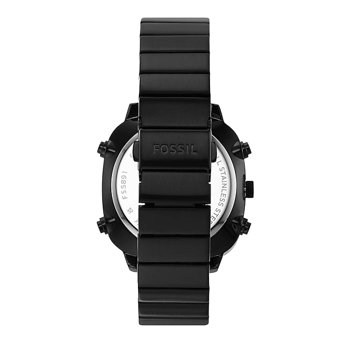 Fossil Retro Analog-Digital Black Dial Black Steel Strap Watch for Men - FS5891 Buy Now By Fossil