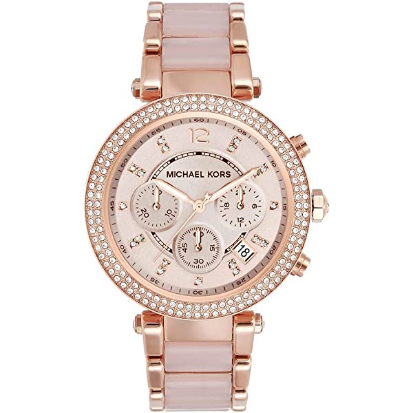 Michael Kors Parker Pink Dial Two Tone Steel Strap Watch for Women - MK5896 Buy Now By Michael Kors