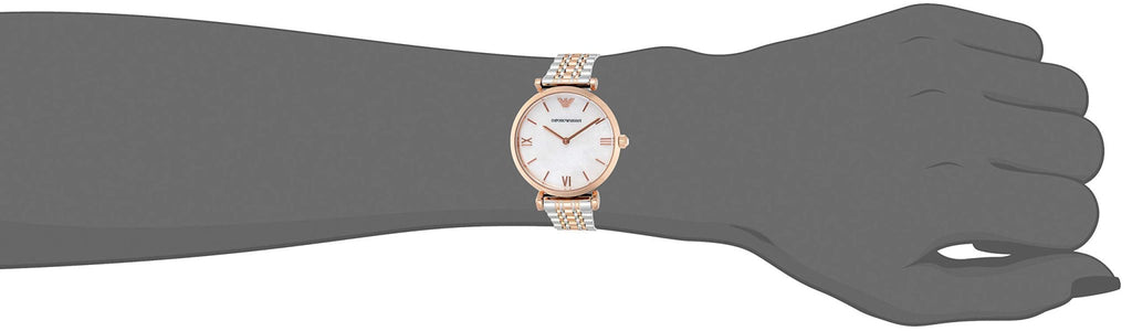 Emporio Armani T Bar Gianni Classic Mother Of Pearl Dial Two Tone Steel Strap Watch For Women - AR1683 Buy Now By Emporio Armani