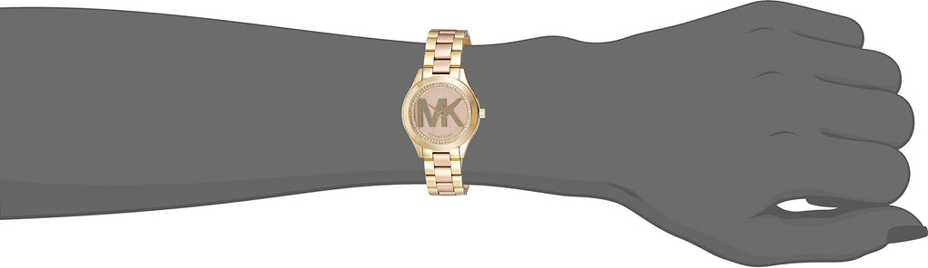 Michael Kors Mini Slim Runway Rose Gold Dial Two Tone Steel Strap Watch for Women - MK3650 Buy Now By Michael Kors