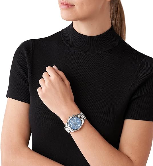 Michael Kors Lexington Chronograph Blue Dial Silver Steel Strap Watch For Women - MK7215 Buy Now By Michael Kors