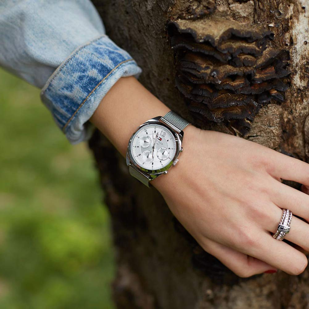 Tommy Hilfiger Mia Silver Dial Silver Mesh Bracelet Watch for Men - 1781628 Buy Now By Tommy Hilfiger