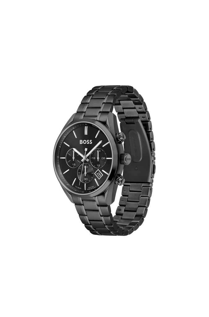 Hugo Boss Volane Black Dial Black Steel Strap Watch for Men - 1513950 Buy Now By Hugo Boss