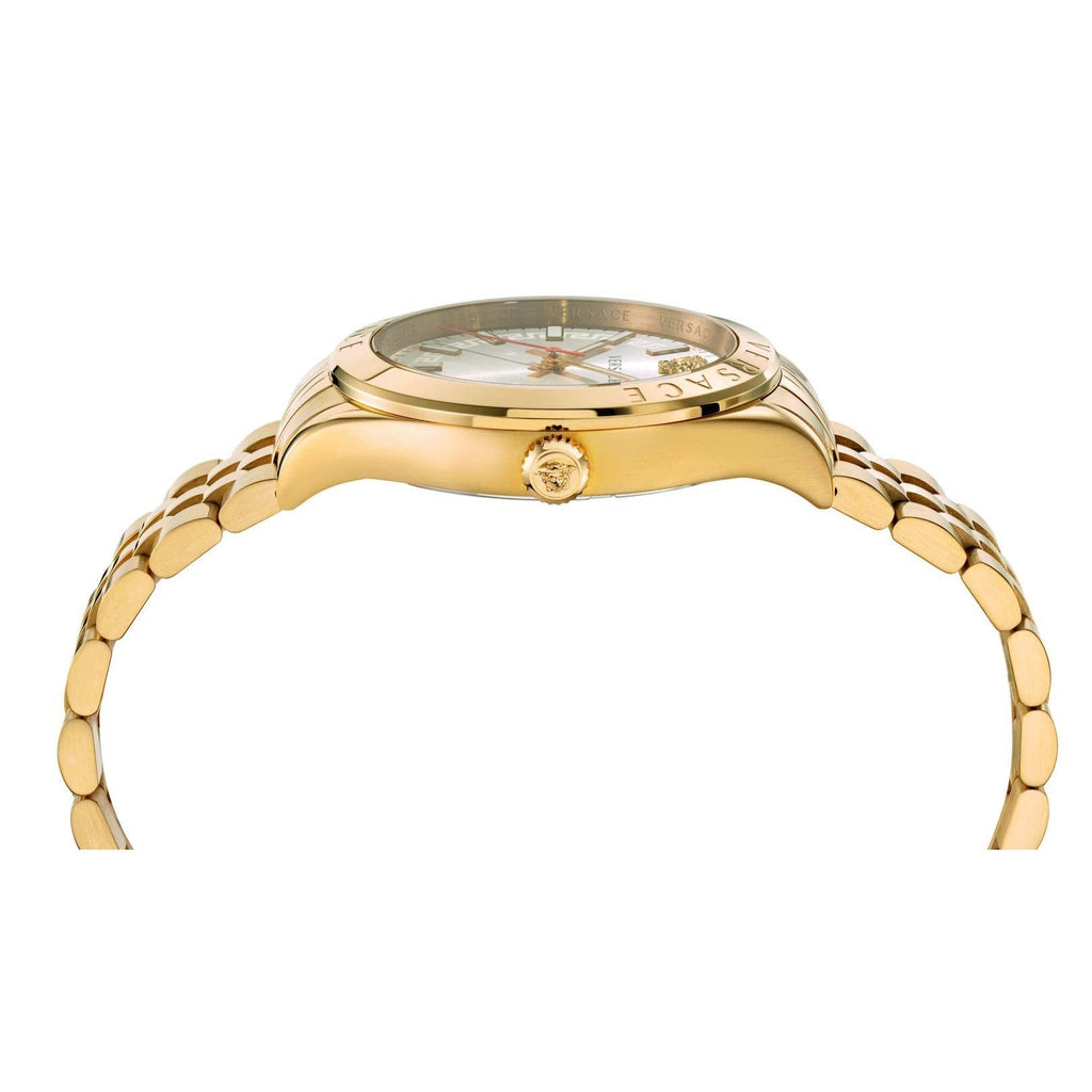 Versace Hellenyium Analog White Dial Gold Steel Strap Watch for Men - VEVK00720 Buy Now By Versace