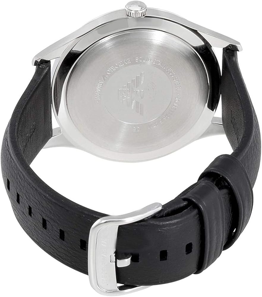 Emporio Armani Lambda Classic Quartz Black Dial Black Leather Strap Watch For Men - AR11020 Buy Now By Emporio Armani