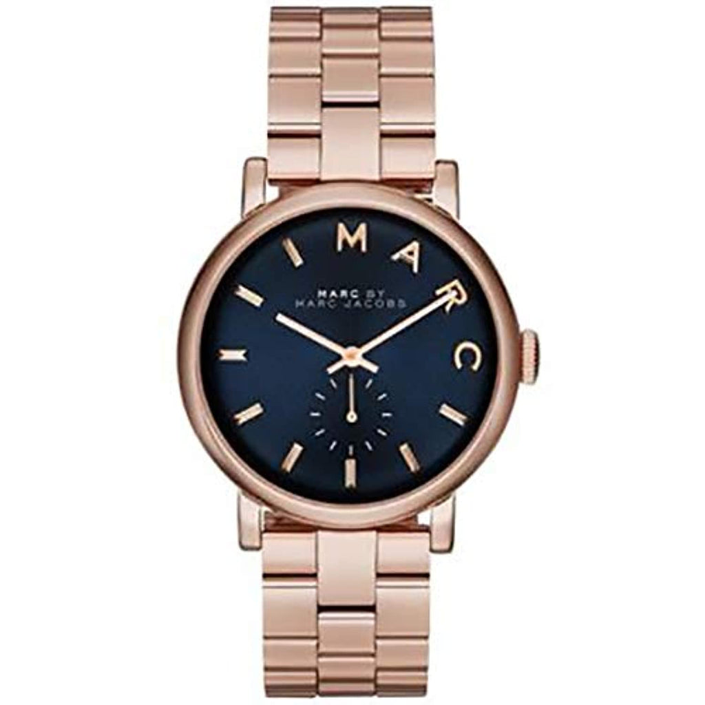 Marc Jacobs Baker Blue Dial Rose Gold Steel Strap Watch for Women - MBM3330 Buy Now By Marc Jacobs