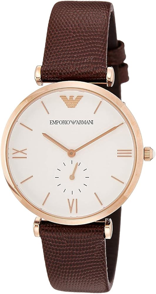 Emporio Armani Analog White Dial Brown Leather Strap Watch For Men - AR9042 Buy Now By Emporio Armani