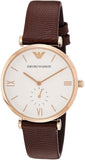 Emporio Armani Analog White Dial Brown Leather Strap Watch For Men - AR9042 Buy Now By Emporio Armani