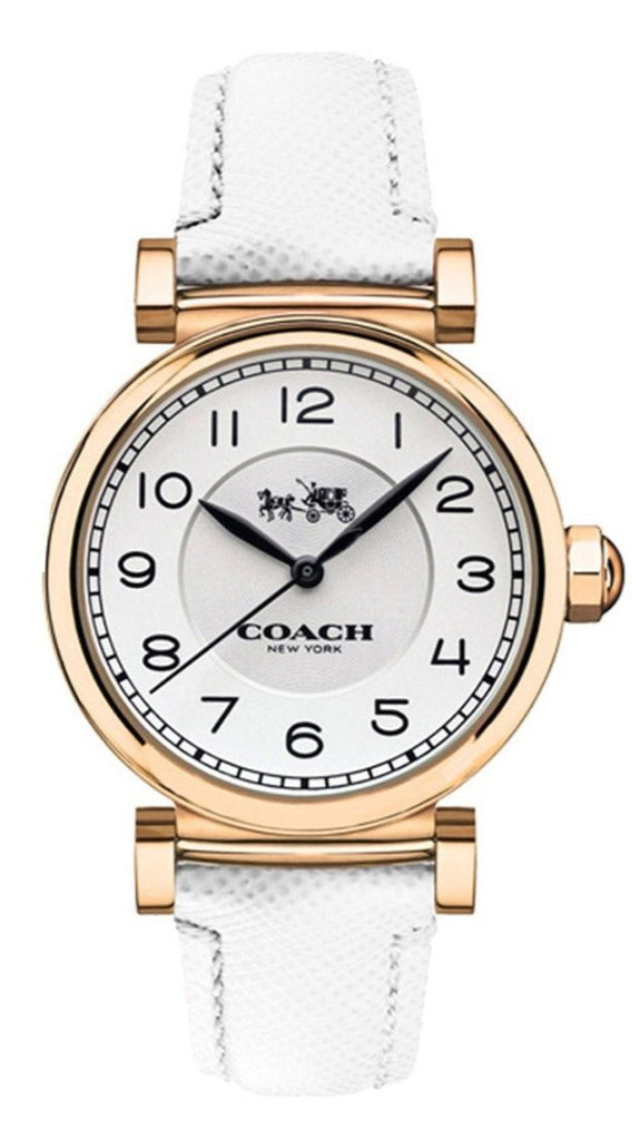 Coach Madison White Dial White Leather Strap Watch for Women - 14502408 Buy Now By Coach