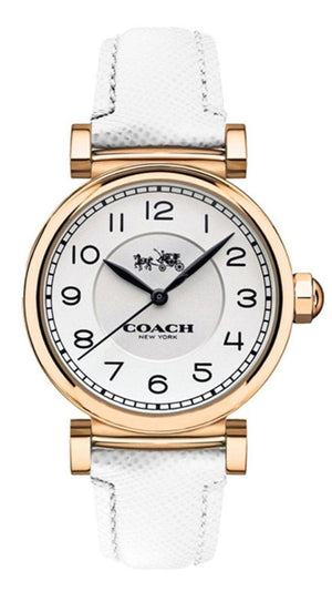Coach Madison White Dial White Leather Strap Watch for Women - 14502408 Buy Now By Coach