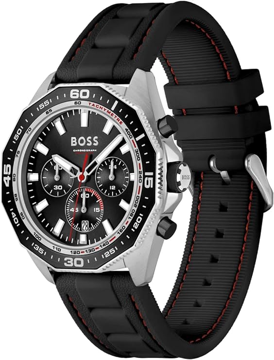 Hugo Boss Energy Chronograph Black Dial Black Silicon Strap Watch For Men - 1513969 Buy Now By Hugo Boss