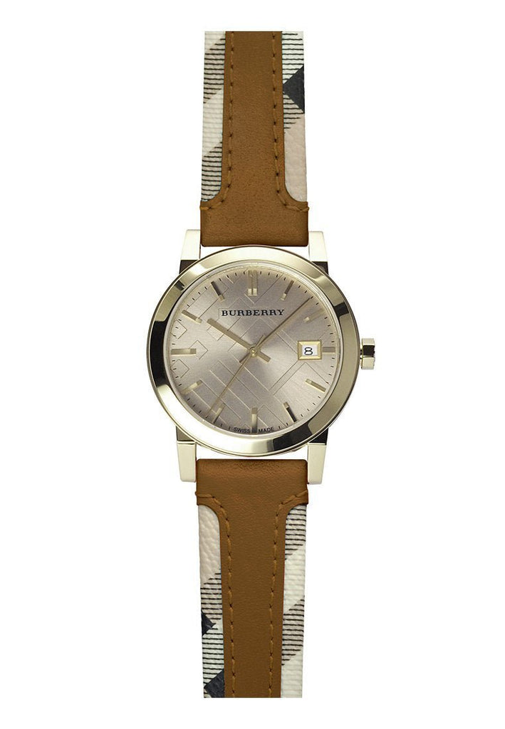 Burberry The City Gold Dial Brown Leather Strap Watch for Women - BU9133 Buy Now By Burberry
