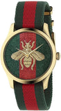Gucci Le Marche des Merveilles Green & Red Dial Green & Red NATO Strap Unisex Watch - YA126487 Buy Now By Gucci