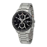 Tag Heuer Carrera Automatic Chronograph Black Dial Silver Steel Strap Watch for Men - CBM2110.BA0651 Buy Now By Tag Heuer