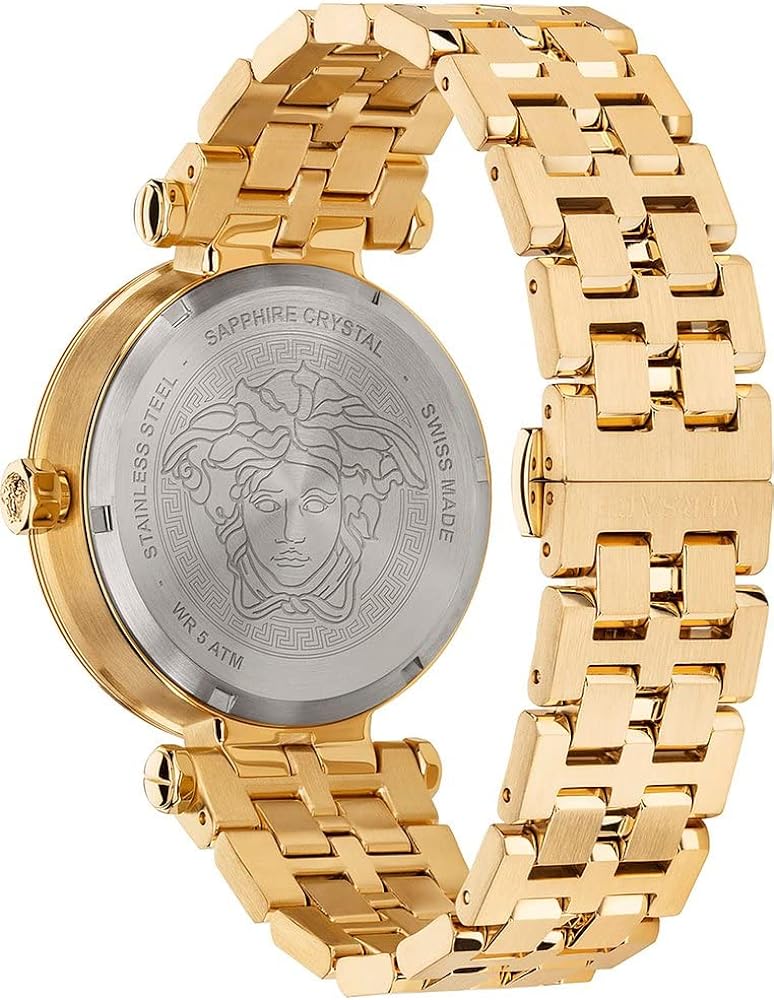 Versace Greca Sport Quartz Black Dial Gold Steel Strap Watch for Men - VEZ300721 Buy Now By Versace