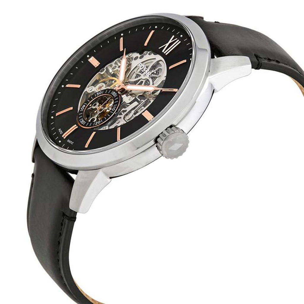 Fossil Townsman Skeleton Black Dial Black Leather Strap Watch for Men - ME3153 Buy Now By Fossil