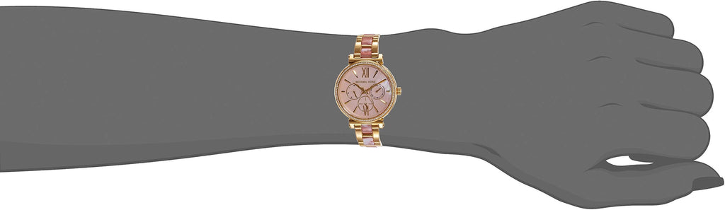 Michael Kors Sofie Crystals Mother of Pearl Pink Dial Two Tone Steel Strap Watch For Women - MK4344 Buy Now By Michael Kors