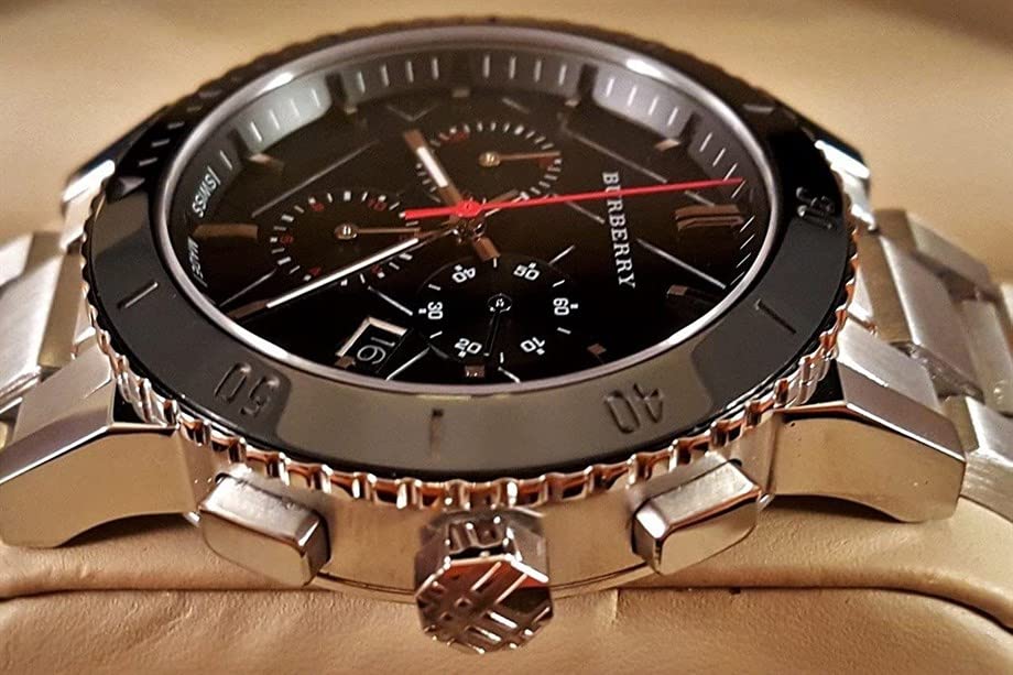 Burberry The City Black Dial Silver Steel Strap Watch for Men - BU9380 Buy Now By Burberry