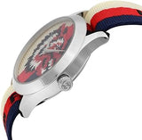 Gucci G Timeless Quartz White Red Blue Dial Multicolored NATO Strap Watch For Men - YA1264059 Buy Now By Gucci