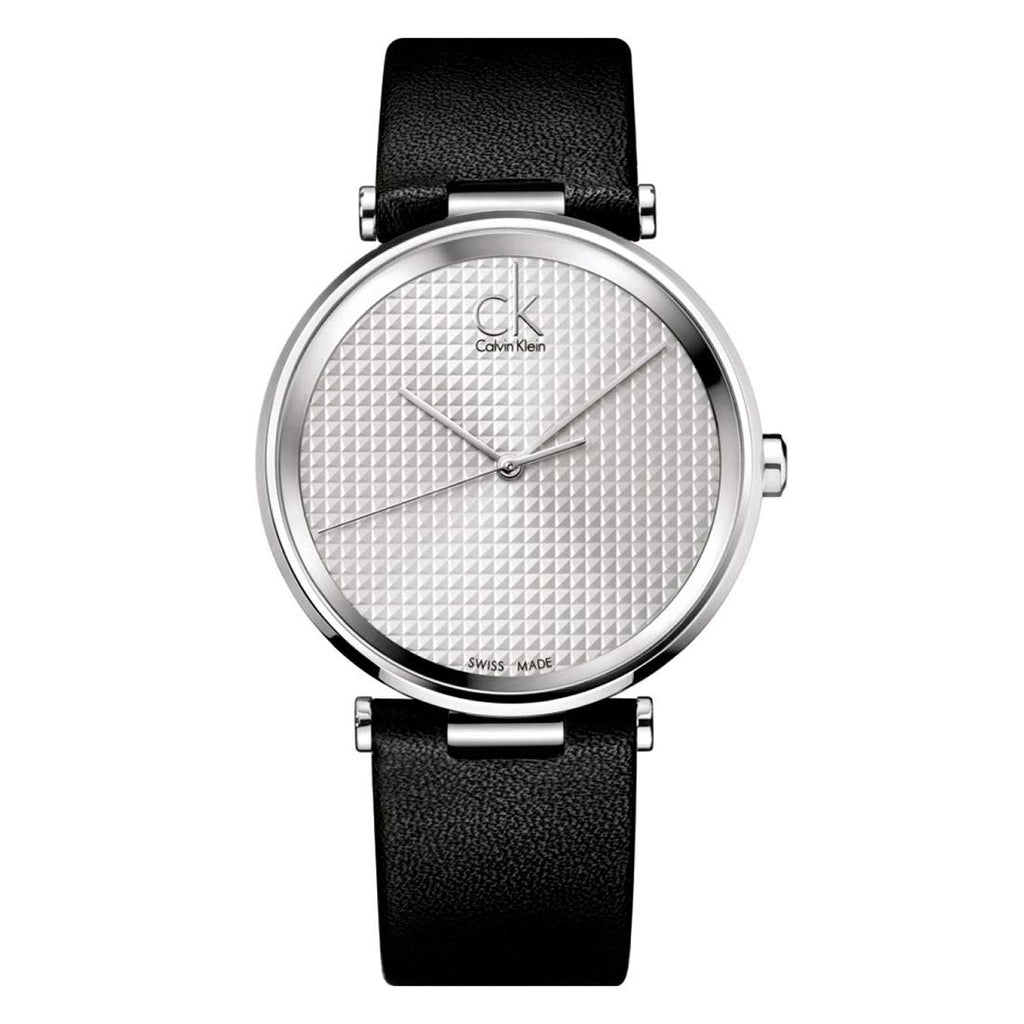 Calvin Klein Sight Silver Dial Black Leather Strap Watch for Men - K1S21120 Buy Now By Calvin Klein