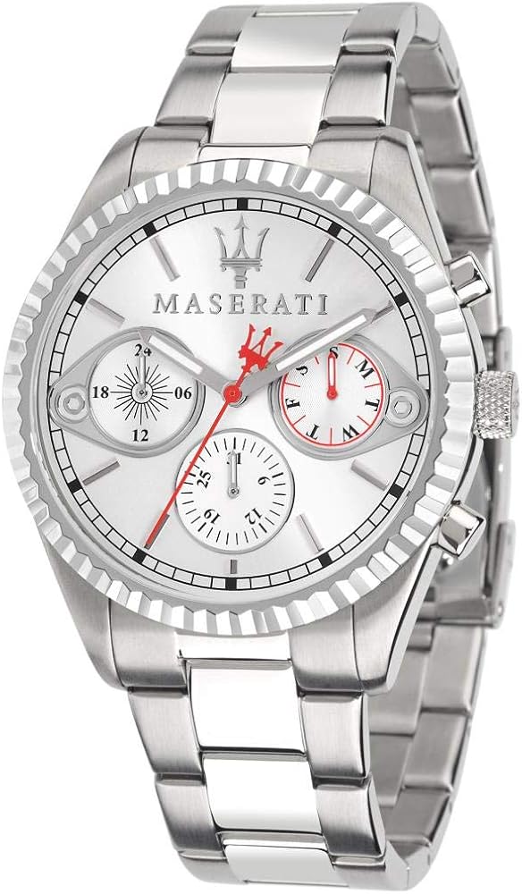 Maserati Competizione Chronograph White Dial Silver Steel Strap Watch For Men - R8853100017 Buy Now By Maserati