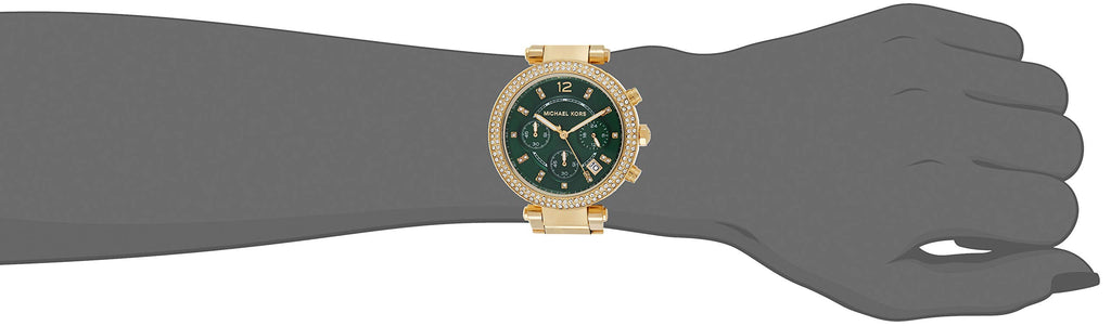 Michael Kors Parker Chronograph Green Dial Gold Steel Strap Watch for Women - MK6263 Buy Now By Michael Kors