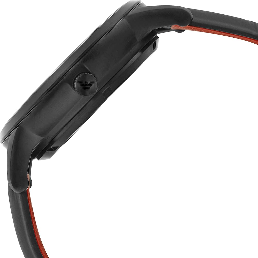 Emporio Armani Meccanico Skeleton Black Dial Black Leather Strap Watch For Men - AR60046 Buy Now By Emporio Armani